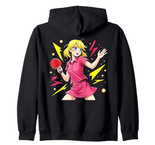 Charmantes Tischtennis-Mädchen Kapuzenjacke Charmantes Tischtennis-Mädchen Kapuzenjacke von Ping Pong Champion Girl Power Apparel