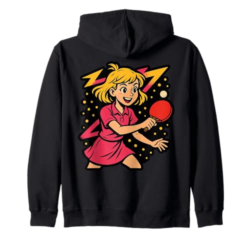 Charmantes Tischtennis-Mädchen Kapuzenjacke von Ping Pong Champion Girl Power Apparel