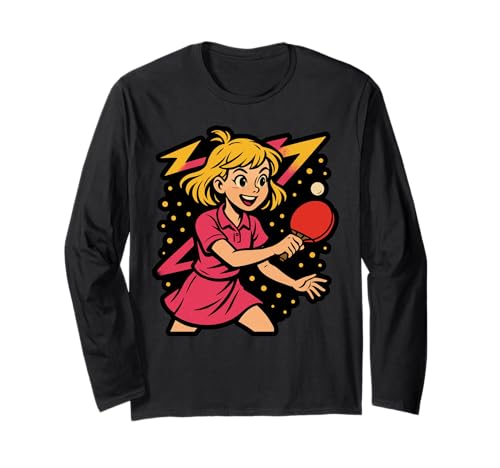Charmantes Tischtennis-Mädchen Langarmshirt Charmantes Tischtennis-Mädchen Langarmshirt von Ping Pong Champion Girl Power Apparel