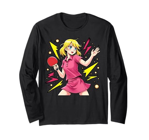 Charmantes Tischtennis-Mädchen Langarmshirt Charmantes Tischtennis-Mädchen Langarmshirt von Ping Pong Champion Girl Power Apparel