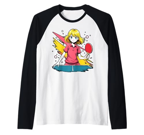 Charmantes Tischtennis-Mädchen Raglan von Ping Pong Champion Girl Power Apparel