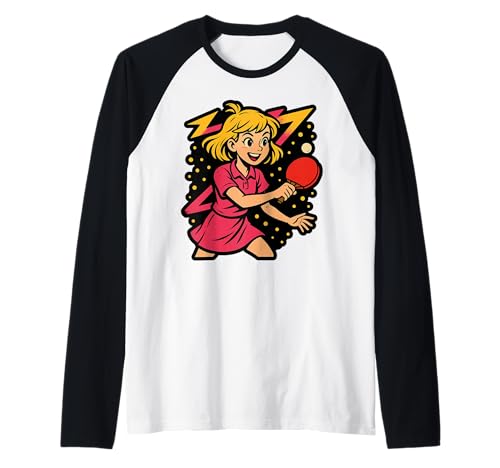 Charmantes Tischtennis-Mädchen Raglan von Ping Pong Champion Girl Power Apparel