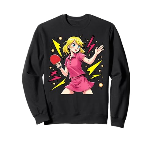 Charmantes Tischtennis-Mädchen Sweatshirt Charmantes Tischtennis-Mädchen Sweatshirt von Ping Pong Champion Girl Power Apparel