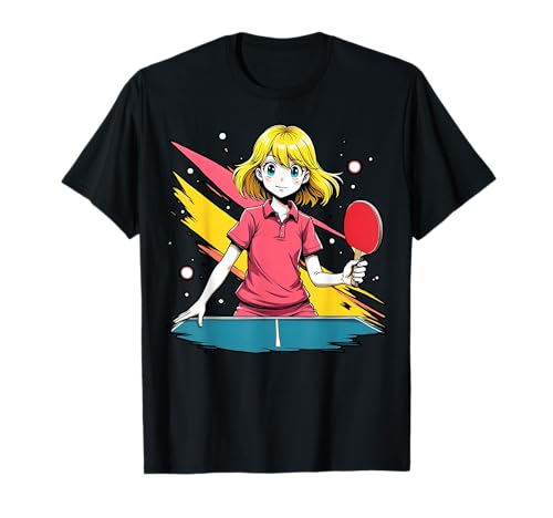 Charmantes Tischtennis-Mädchen T-Shirt von Ping Pong Champion Girl Power Apparel
