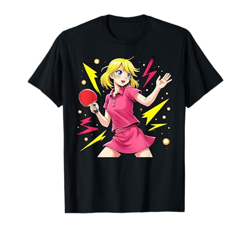 Charmantes Tischtennis-Mädchen T-Shirt von Ping Pong Champion Girl Power Apparel