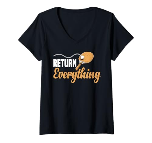 Damen Return Everything Tischtennis Reflex Ping -Pong - T-Shirt mit V-Ausschnitt Damen Return Everything Tischtennis Reflex Ping -Pong - T-Shirt mit V-Ausschnitt von Ping -Pong -Comeback -Präzision