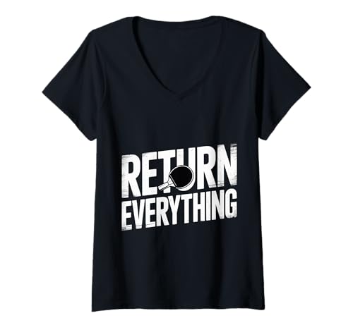 Damen Return Everything Tischtennis Reflex Ping -Pong - T-Shirt mit V-Ausschnitt Damen Return Everything Tischtennis Reflex Ping -Pong - T-Shirt mit V-Ausschnitt von Ping -Pong -Comeback -Präzision