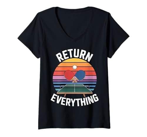 Damen Return Everything Tischtennis Reflex Ping -Pong |- T-Shirt mit V-Ausschnitt Damen Return Everything Tischtennis Reflex Ping -Pong |- T-Shirt mit V-Ausschnitt von Ping -Pong -Comeback -Präzision