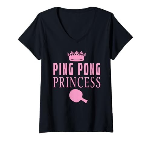 Damen Ping Pong Princess Tischtennis Lustig T-Shirt mit V-Ausschnitt Damen Ping Pong Princess Tischtennis Lustig T-Shirt mit V-Ausschnitt von Ping Pong Tisch Tennis Spieler Lustig Geschenk