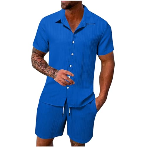 PingShun Discounter Musselin Gym Outfit Herren Einfarbig Rippen Tracksuit Sommer Leinenanzug Zweiteiliges Locker Hemd + Elastische Kurze Hose 2PC Outfits Knöpfen Revers Trainingsanzug PingShun Discounter Musselin Gym Outfit Herren Einfarbig Rippen Tracksuit Sommer Leinenanzug Zweiteiliges Locker Hemd + Elastische Kurze Hose 2PC Outfits Knöpfen Revers Trainingsanzug von PingShun