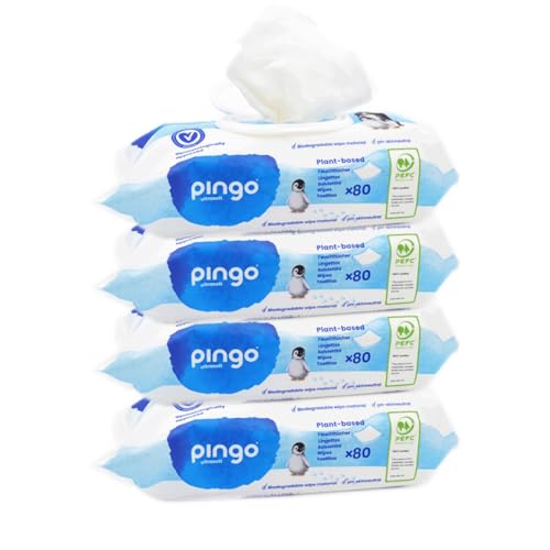 Pingo Feuchttücher, 100 % biologisch abbaubar, 80 Stück, 4 Stück Pingo Feuchttücher, 100 % biologisch abbaubar, 80 Stück, 4 Stück von Pingo Pañales