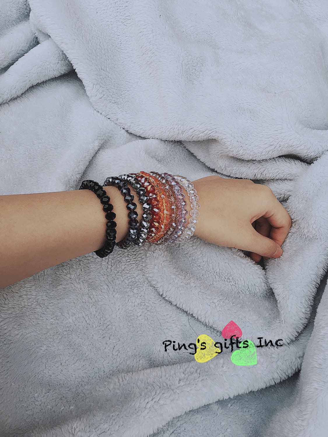 8 X Farbe Frau Crystal Charm Armreif Mode Armband Geschenk von PingsGifts