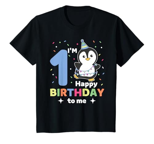 Pinguin zum 1. Geburtstag für Kinder ein Jahr alt Pinguin T-Shirt von Pinguin Geburtstags Geschenk süße Tiere