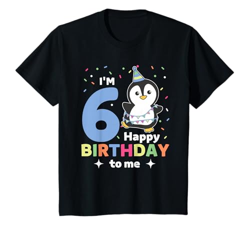 Pinguin zum 6. Geburtstag für Kinder sechs Jahre alt Pinguin T-Shirt von Pinguin Geburtstags Geschenk süße Tiere