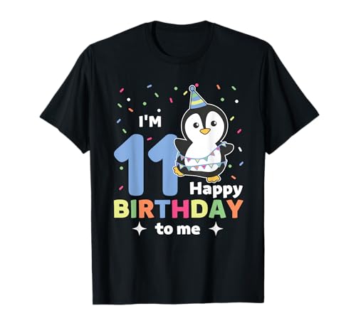 Pinguin zum 11. Geburtstag für Kinder elf Jahre alt Pinguin T-Shirt von Pinguin Geburtstags Geschenk süße Tiere