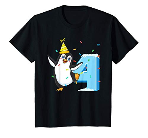 Kinder 4. Geburtstag Pinguin Geschenk T-Shirt Kinder 4. Geburtstag Pinguin Geschenk T-Shirt von Pinguin Geburtstagsoutfit
