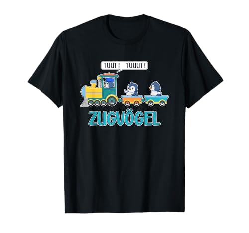 Pinguin | Lustiges Wortspiel, Zugvögel Zug, Damen Männer T-Shirt von Pinguin Geschenke Kinder & Pinguin Wortwitz