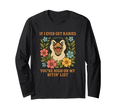 Lustig Pinguin Tollwut Beiß Liste Shirt Männer Frauen Langarmshirt Lustig Pinguin Tollwut Beiß Liste Shirt Männer Frauen Langarmshirt von Pinguin Humor Lustig Tiere Sprüche Kleidung