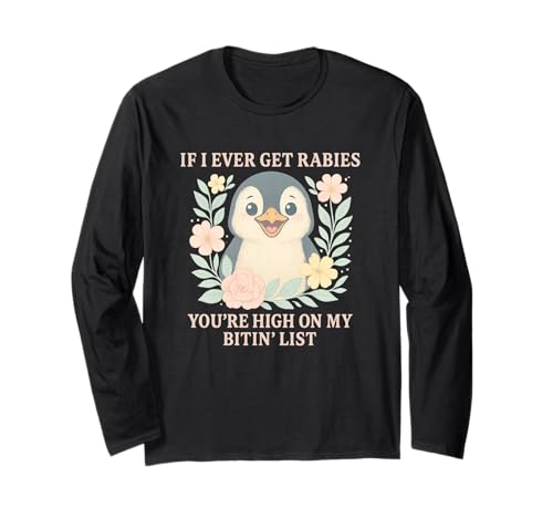 Lustig Pinguin Tollwut Beiß Liste Shirt Männer Frauen Langarmshirt Lustig Pinguin Tollwut Beiß Liste Shirt Männer Frauen Langarmshirt von Pinguin Humor Lustig Tiere Sprüche Kleidung