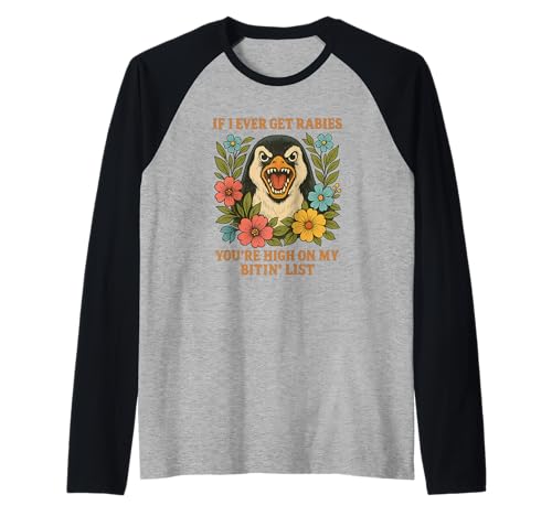 Lustig Pinguin Tollwut Beiß Liste Shirt Männer Frauen Raglan Lustig Pinguin Tollwut Beiß Liste Shirt Männer Frauen Raglan von Pinguin Humor Lustig Tiere Sprüche Kleidung