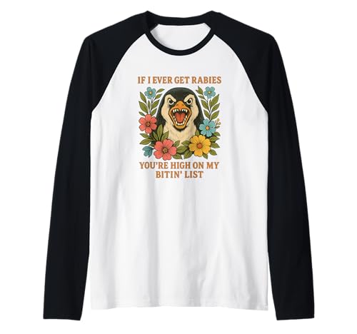 Lustig Pinguin Tollwut Beiß Liste Shirt Männer Frauen Raglan Lustig Pinguin Tollwut Beiß Liste Shirt Männer Frauen Raglan von Pinguin Humor Lustig Tiere Sprüche Kleidung