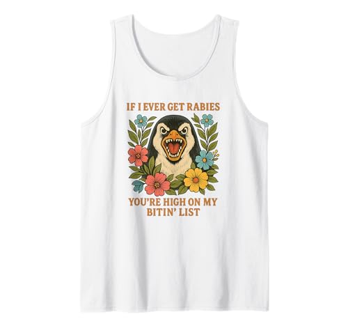 Lustig Pinguin Tollwut Beiß Liste Shirt Männer Frauen Tank Top von Pinguin Humor Lustig Tiere Sprüche Kleidung