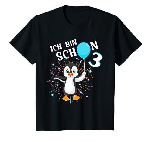 Kinder Ich bin jetzt schon 3 Jahre alt Mädchen Jungen Geburtstags T-Shirt von Pinguin Kinder Motiv zum dritten Geburtstag
