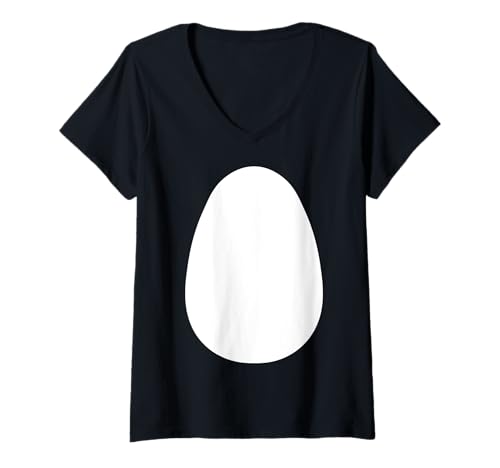 Damen Pinguin Kostüm Bauch Tierkostüm Karneval Fasching T-Shirt mit V-Ausschnitt Damen Pinguin Kostüm Bauch Tierkostüm Karneval Fasching T-Shirt mit V-Ausschnitt von Pinguin Kostüm Karneval quomotafix