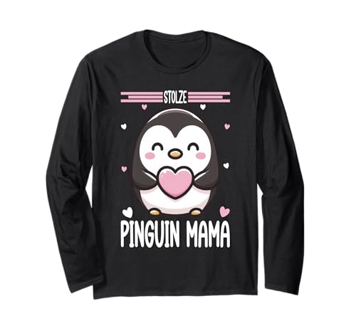 Stolze Pinguin Mama Muttertag Süßes Penguin Mom Langarmshirt von Pinguin Mama Mutter Geschenke Muttertag