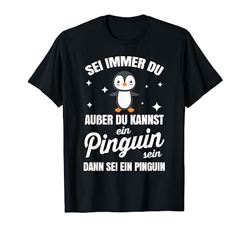 Pinguin T-Shirt Geschenk für Kinder, Damen, Herren und Mädchen - Schwarz, S - Unisex, Kurzarm, Casual, Tierdruck mit Pinguin-Design von Pinguin Tshirt Tier Kostüm Nachthemd Schlafshirt