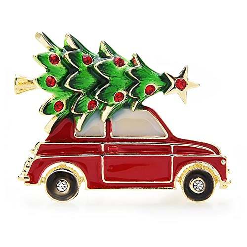 1 Stück Weihnachtsbrosche Emaille Auto Weihnachtsbaum Brosche Weihnachten Urlaub Party Feier Schmuck Zubehör von PiniceCore