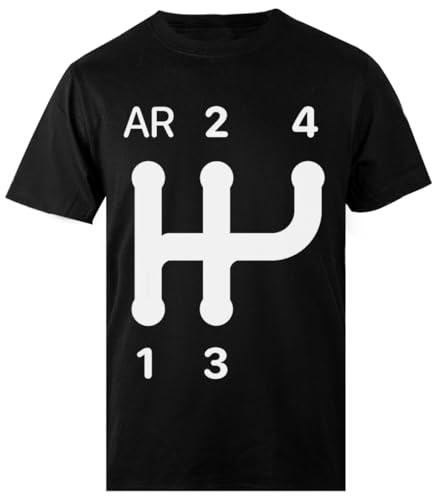 2cv Gear Shift Pattern Herren Schwarz T-Shirt Herren T-Shirt Regular von Pinitotee