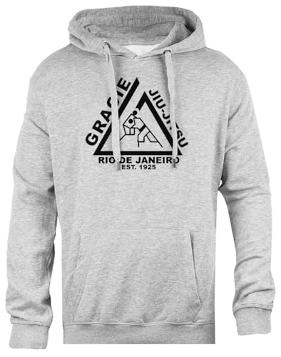 Gracie Jiu Jitsu Unisex-Kapuzenpullover In Grau Mit Normaler Passform von Pinitotee