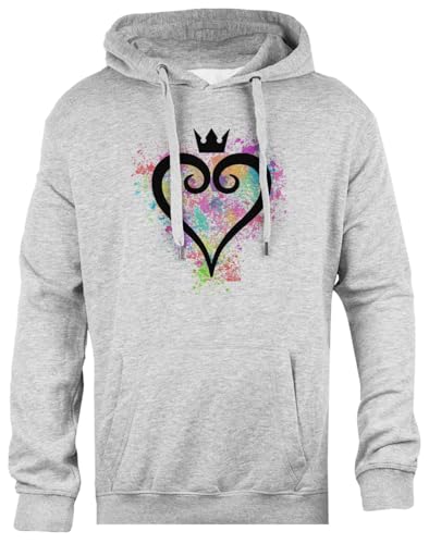 Kingdom Hearts Splatter Unisex-Kapuzenpullover In Grau Mit Normaler Passform von Pinitotee