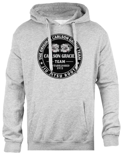 Original Carlson Gracie Team Jiu Unisex-Kapuzenpullover In Grau Mit Normaler Passform von Pinitotee