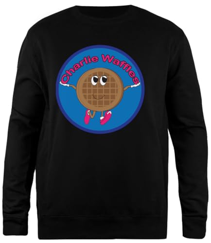 Pinitotee Charlie Waffles Schwarzer Unisex-Pullover Mit Rundhalsausschnitt von Pinitotee