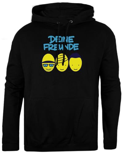 Pinitotee Deine Freunde Schwarzer Unisex-Pullover, Normaler Kapuzenpullover von Pinitotee
