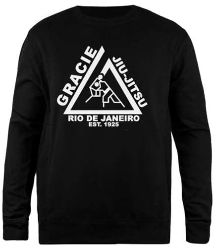 Pinitotee Gracie Jiu Jitsu Schwarzer Unisex-Pullover Mit Rundhalsausschnitt von Pinitotee