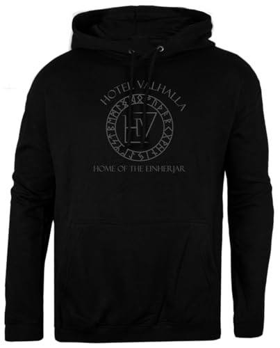 Pinitotee Hotel Valhalla Schwarzer Unisex-Pullover, Normaler Kapuzenpullover von Pinitotee