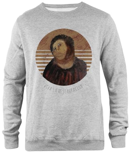 Pinitotee Viva La Restauracion Jesus Fresco Unisex-Pullover Mit Rundhalsausschnitt In Grau von Pinitotee