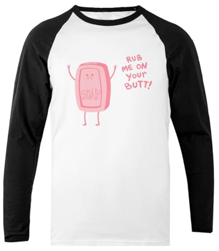 Rub Me On Your Butt Unisex-Baseball-T-Shirt Mit Langen Ärmeln von Pinitotee
