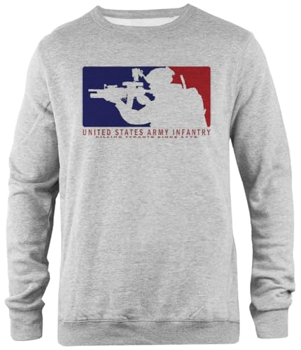 United States Army Infantry Unisex-Pullover Mit Rundhalsausschnitt In Grau von Pinitotee