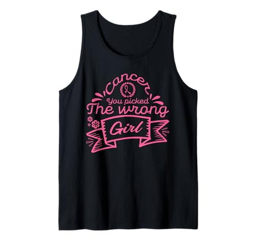 Cancer You Picked The Wrong Girl | Breast Cancer Tank Top von Pink Breast Cancer Awareness Month Geschenk FIDIMA