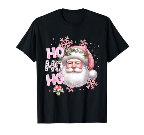 Weihnachtsmann Rosa Weihnachten Feiertage Mädchen T-Shirt von Pink Christmas Gifts For Girls Holiday Pajamas
