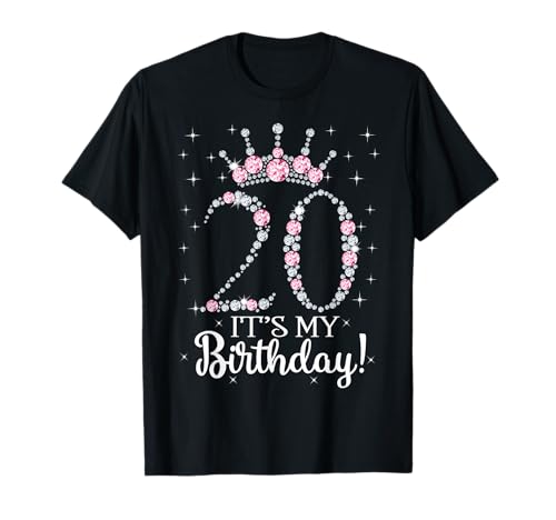 Geschenk zum 20. Geburtstag 2002, 20. Geburtstag für Mädchen und Damen T-Shirt Geschenk zum 20. Geburtstag 2002, 20. Geburtstag für Mädchen und Damen T-Shirt von Pink Crown 20th Birthday Gift Tee For Womens