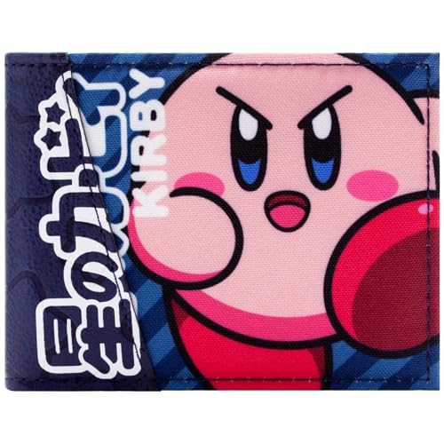 Kirby Return to Dream Land Star Allies Intensiver Blick Geldbörse/Geldbeutel Bi-Fold ID & Kartenhalter, Blau von Pink Dream