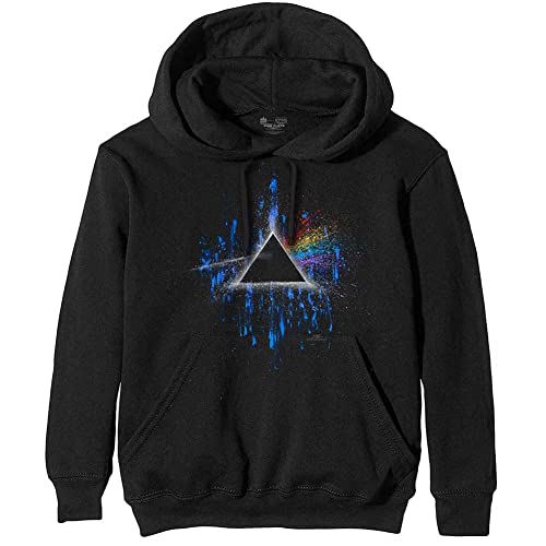Pink Floyd Herren Kapuzenpullover Dark Side of The Moon Splatter schwarz von Pink Floyd