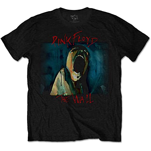 Pink Floyd Herren T-Shirt The Wall Scream schwarz von Rocks-off