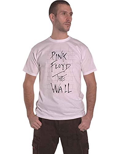 Pink Floyd Herren The Wall & Logo T-Shirt, Weiß (White White), X-Large von Pink Floyd