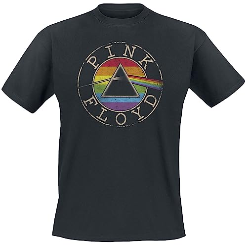 Pink Floyd Logo Rainbow Männer T-Shirt schwarz M 100% Baumwolle Band-Merch, Bands von Pink Floyd